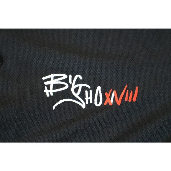 Sport-Tek Baseball Jersey Shirt Mens Medium Black Big Show 18 Button Logo Front - Picture 3 of 7